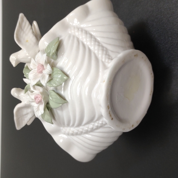 Miniature Flower Doves Basket Porcelain Fitz & Floyd? Decorative Delicate - Picture 3 of 9